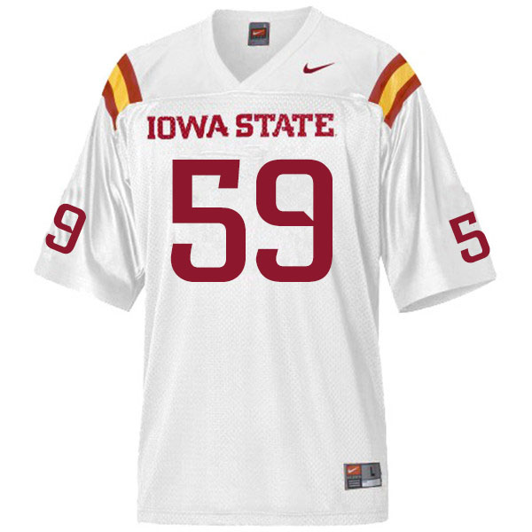 Iowa State Cyclones Men's #59 Jack Hester Nike NCAA Authentic White College Stitched Football Jersey JT42D24KZ